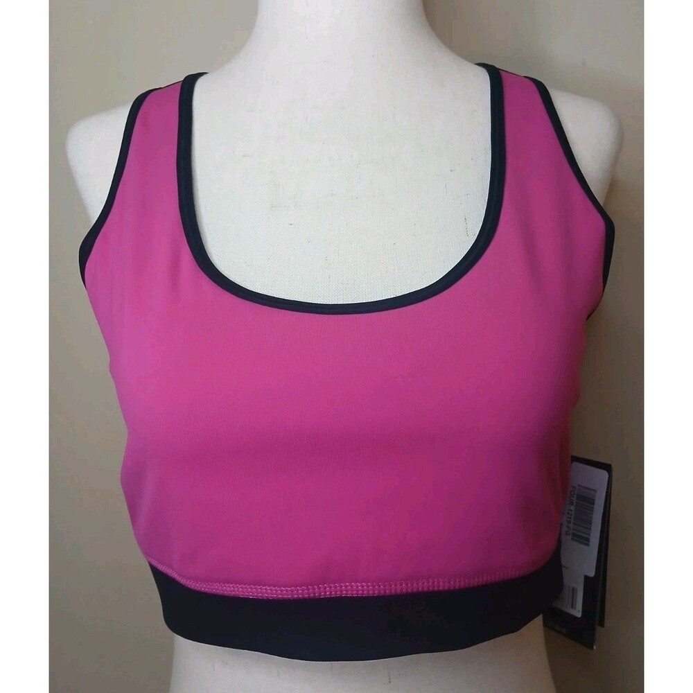 4 FOURLAPS Womens Sports Bra Sz L Lot Of 3 Fuchsia Coral Aqua NWT $184 - Picture 2 of 16